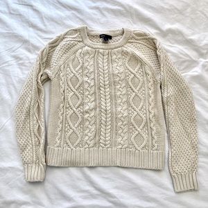 Fisherman’s cable moss stitch sweater